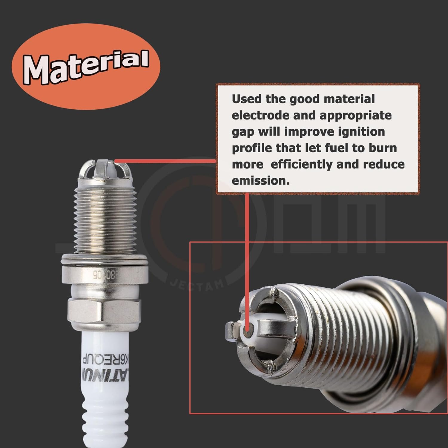 Automotive Replacement Spark Plugs 6 PCS 12120037607 Spark Plugs BKR6EQUP 3199 Compatible with BMW 320i 323i 525i X3 X5 745i X3 X5 Z3 Z4 Z8 Mini Cooper...