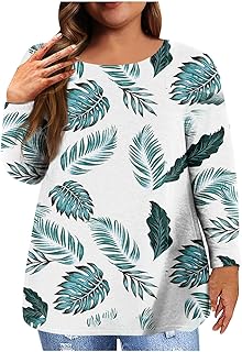 Fall Sweatshirts for Women UK Color Print Long Sleeve Shirts Women's Fall Winter Pullover Tops Round Neck Button Shirts Casual Fashion Henley Shirts Loose Blouse Halloween Costumes for Women