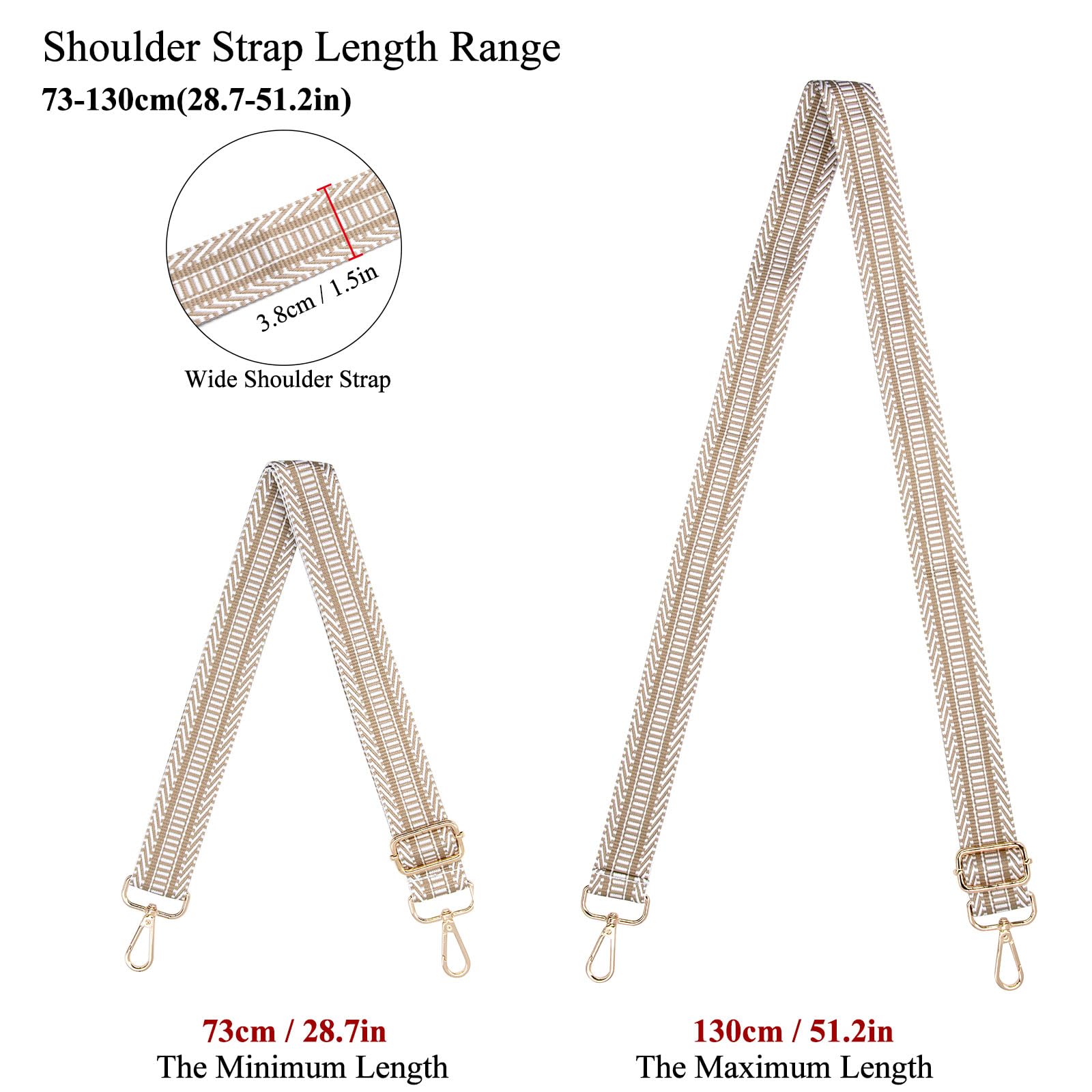 Cinghia Regolabile Per Borsa | Tracolla Larga 3.8cm Donna - Stile Chitarra - Foto 13