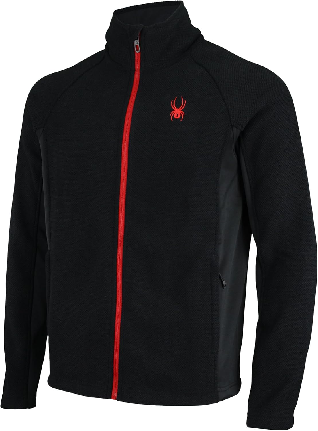 Spyder Men's Steller Full Zip Sherpa Lined Fleece Jacket, Black, Small