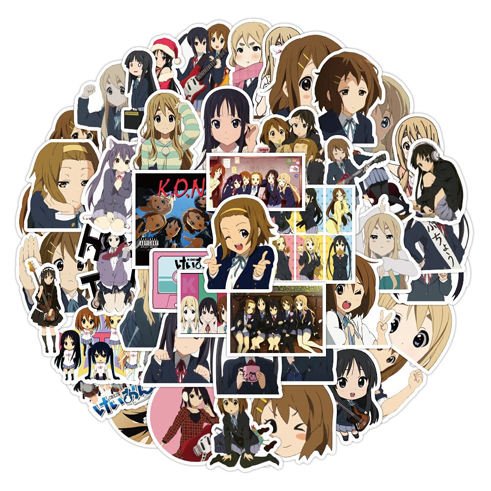K-ON!! Sticker Pack 50pcs, Vinyl Sticker for Water Bottles Laptop Skateboard Notebook Gift for Adults Kids Teens - Image 3