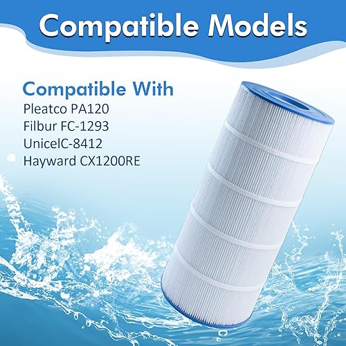 Miniatura 3 de Cartucho de filtro de piscina C1200 (paquete de 2)  Compatible con Hayward CX1200RE, PA120, Star Clear Plus C12002, PA120-M, Unicel C-8412,