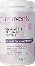 Rejuven8 Collagen Peptides Powder 400g Apple & Blackcurrant - 26g of Collagen and 24g of Protein Per Serving - Grass Fed Bovine Collagen Powder for Women & Men - Protein Collagen Powder