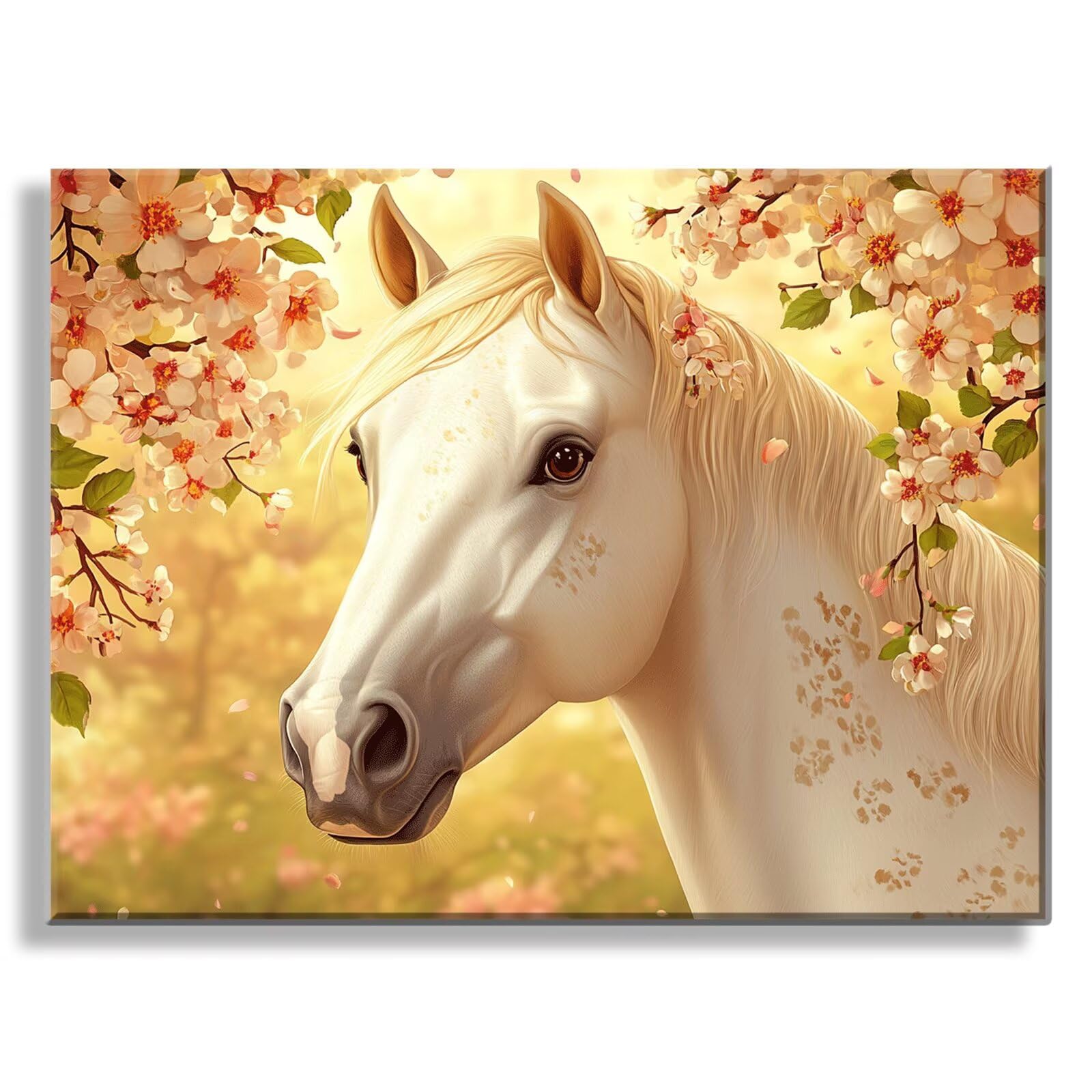 Dipingere con i Numeri Adulti fiore cavallo, Quadri da Dipingere Numerati Fai Da Te per Principianti e Adultis, Olio La Pittura di Numeri Kit, Hobby Creativi Adulti, Decorazioni Casa 90x120cm Q3S-328