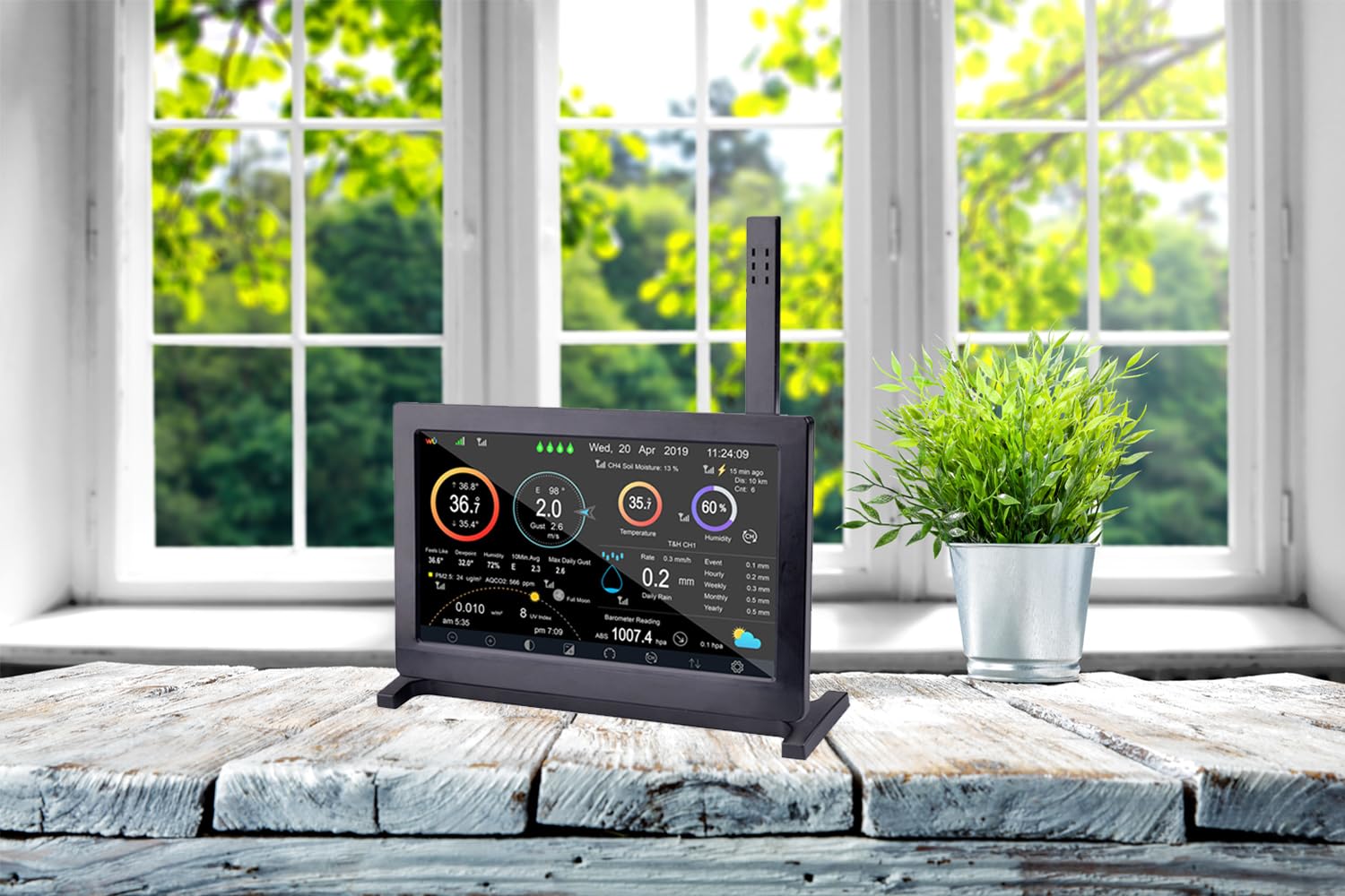 froggit Estación meteorológica inalámbrica HP2000 con sensor exterior 7 en 1 y ultrasonic inalámbrico