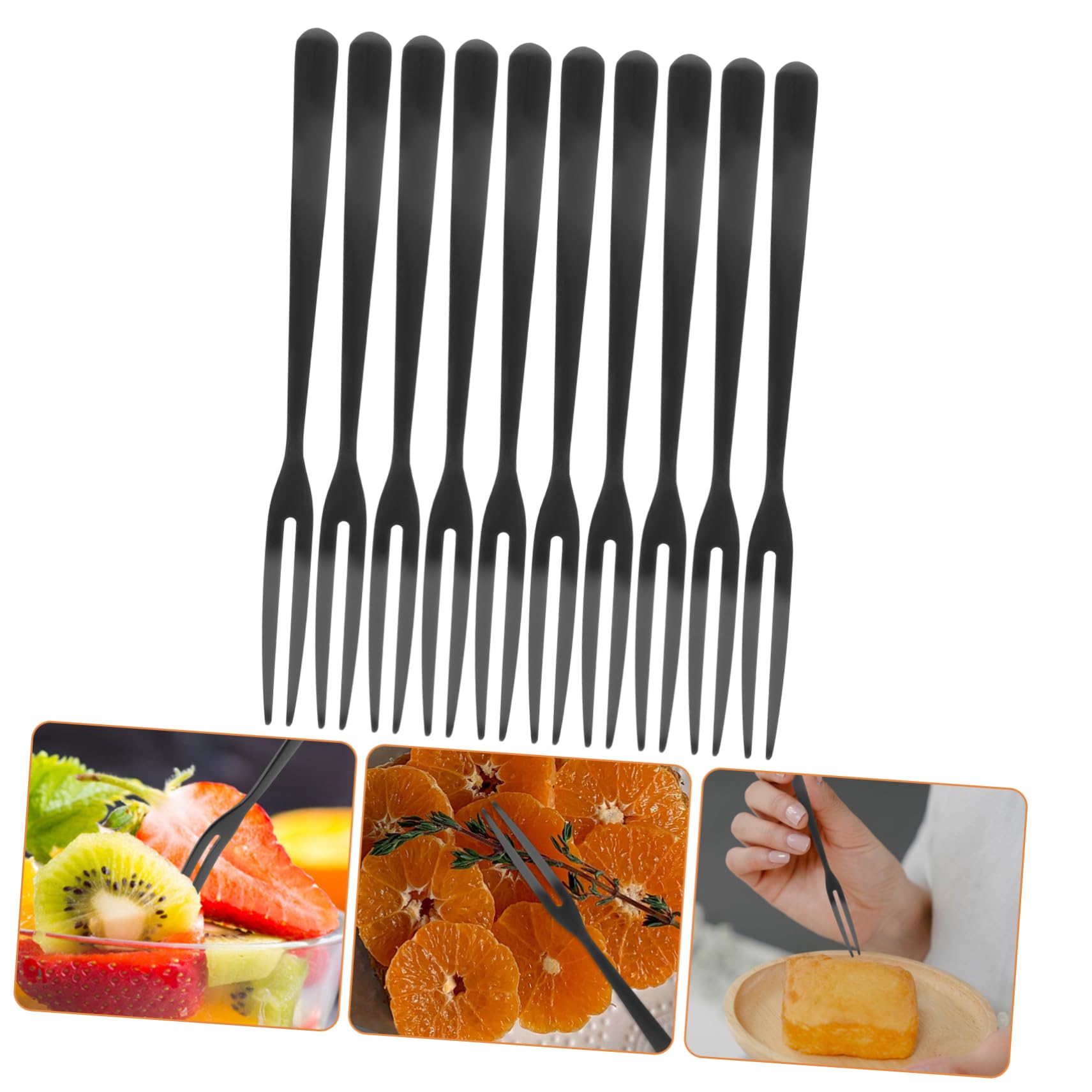 Amosfun 20 Piezas De Selecciones De Frutas Reutilizables De Dos Tenedor De Cóctel Tenedor Para Niños Cubiertos De Ensalada De Caracol es De Degustación
