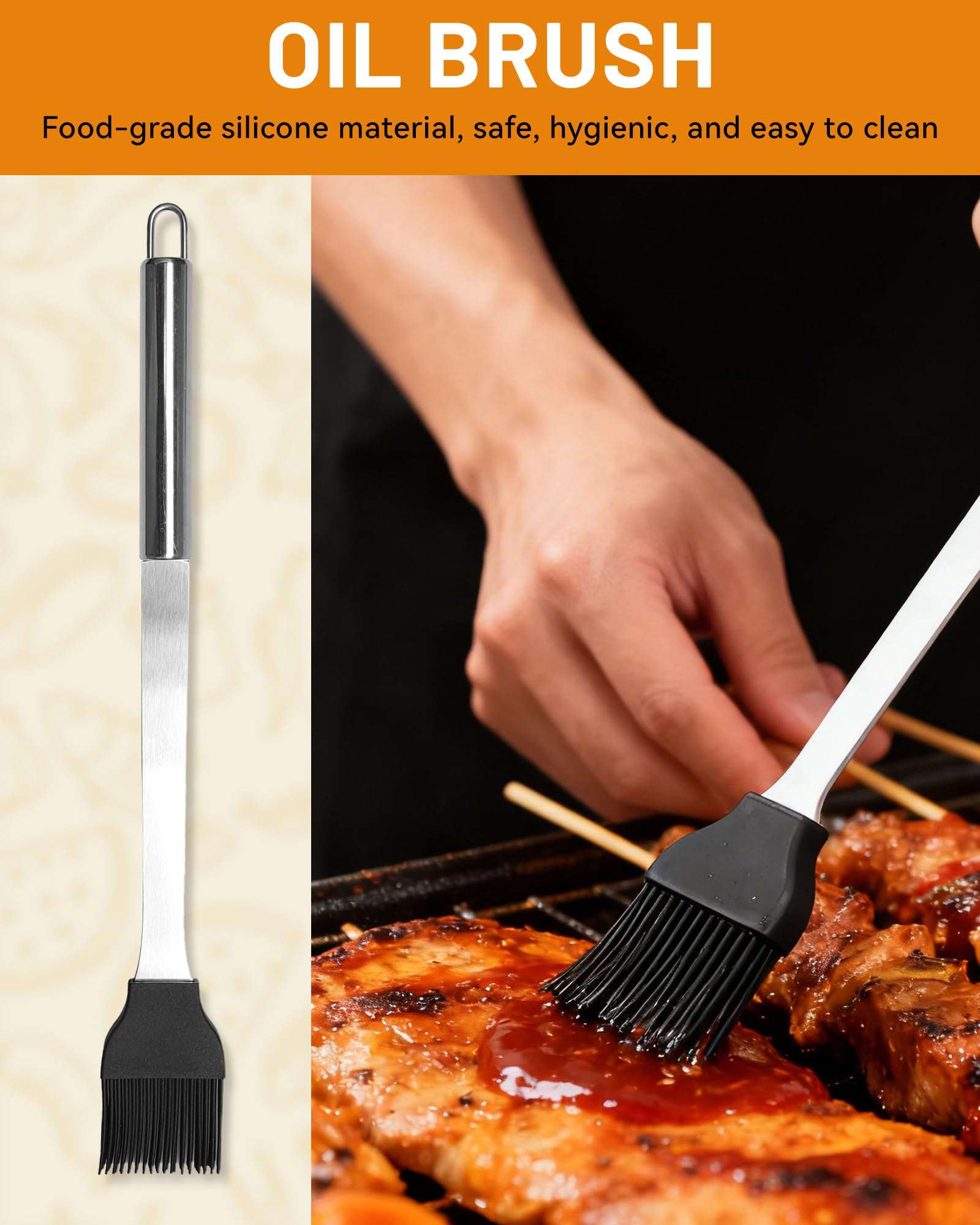Set barbecue professionale in acciaio inox 5 pezzi - Utensili Barbecue Accessori barbecue regalo per uomini 37x12x7 cm valigetta in alluminio ideale per grigliate e cucina