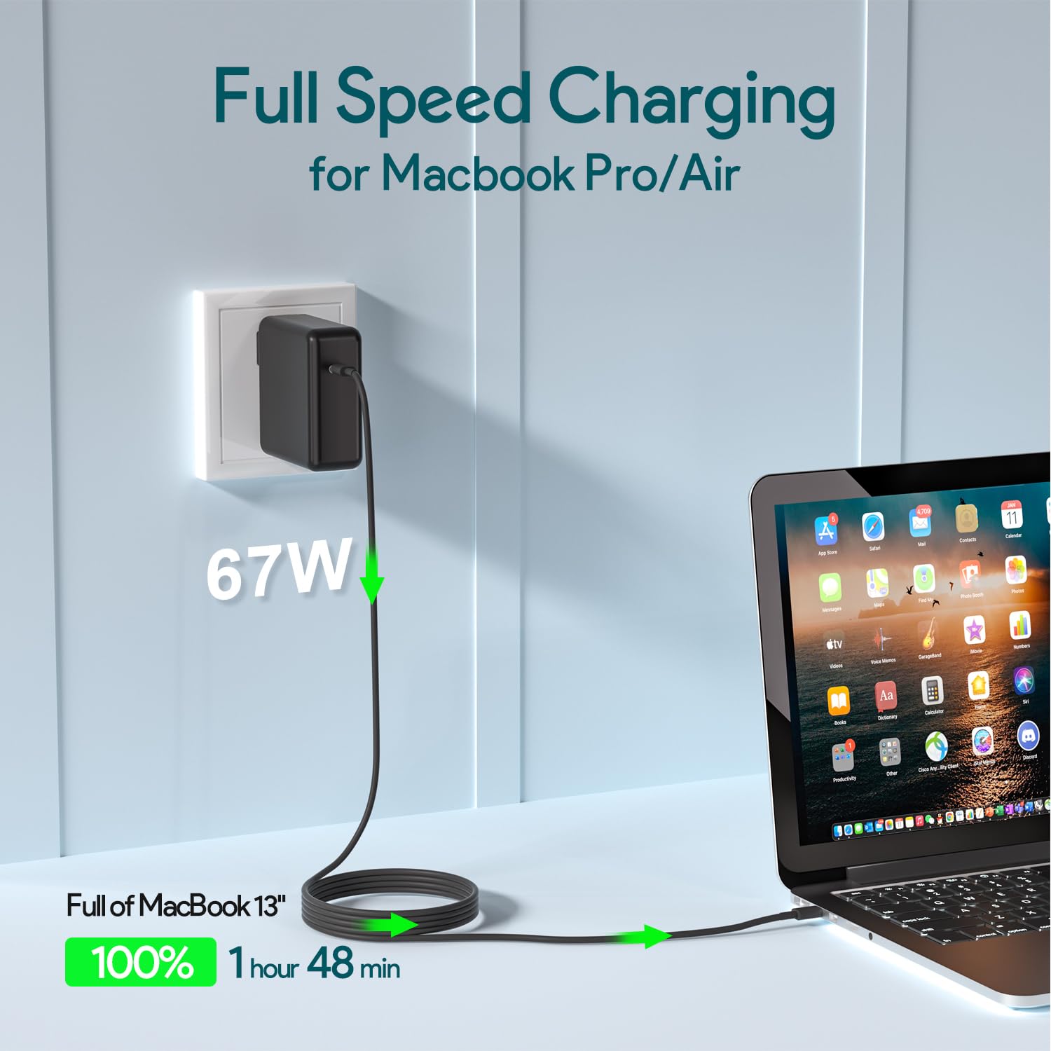 Amazon.com: Mac Book Pro Charger, 61W/67W USB C Charger Power
