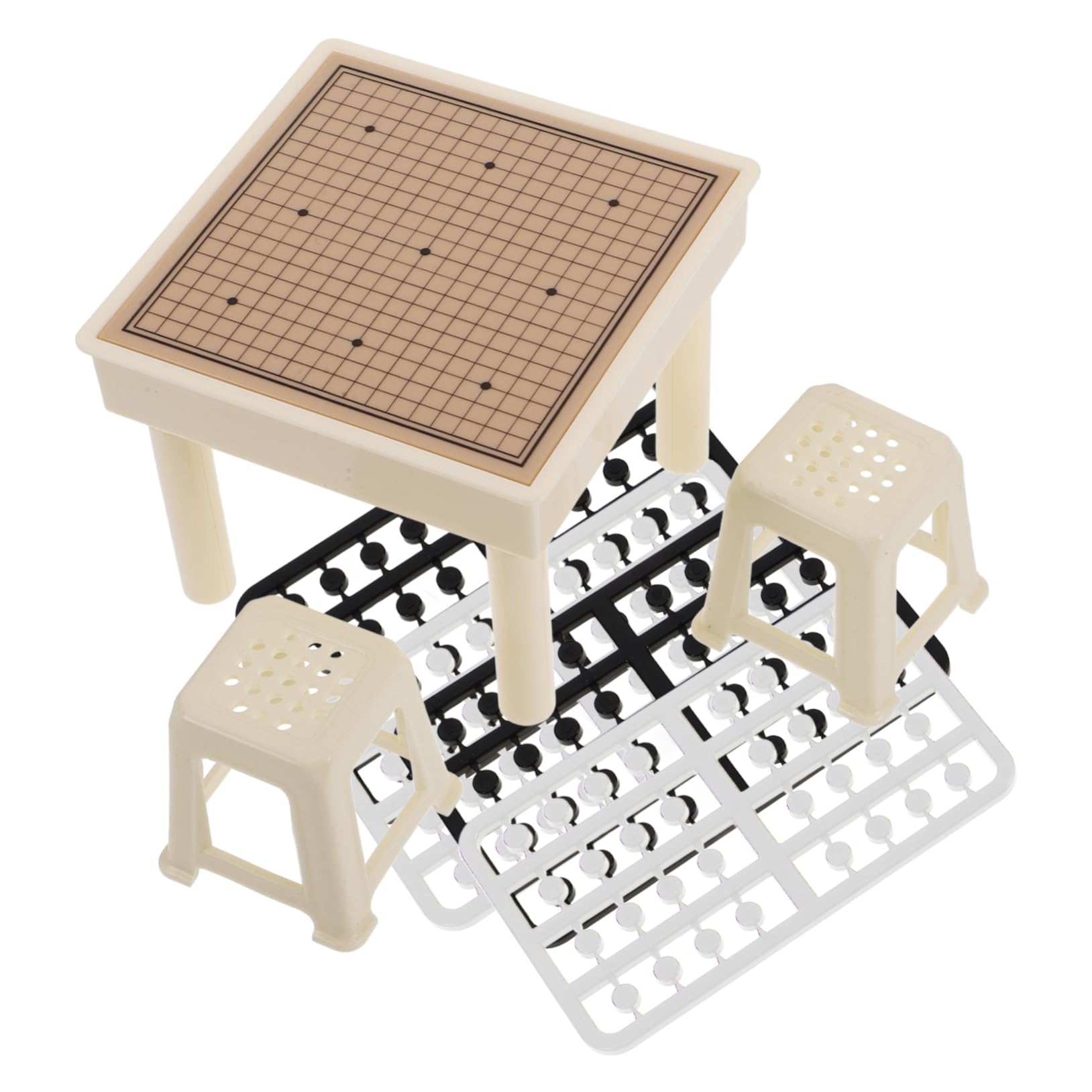 BESTonZON Family Bonding Game Elegant Miniature Chess Set Mini House Model Kit Flying Chess Toy Home Decor