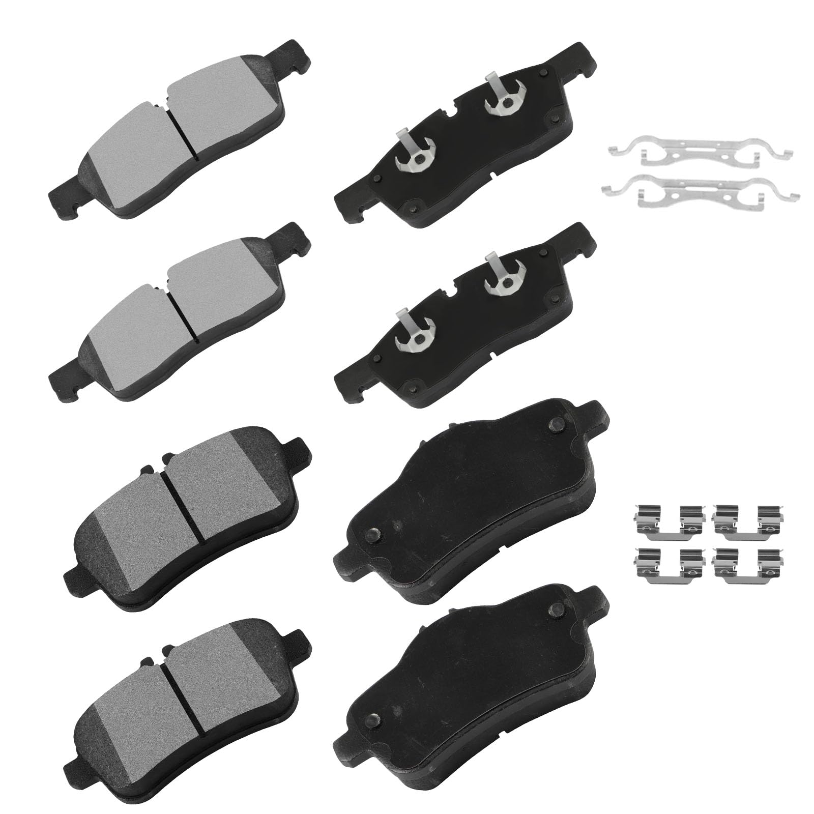 cciyu D1629 D1630 Brake Pads w/Hardware Front Rear Disc Brake Pad Set