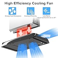 Vista 4 de Cooling Station with RGB for PS5,LANCUBE Stand with Cooling Fan and Controller Charger, Vertical Stand for PS5 Console with Headset Holder,for
