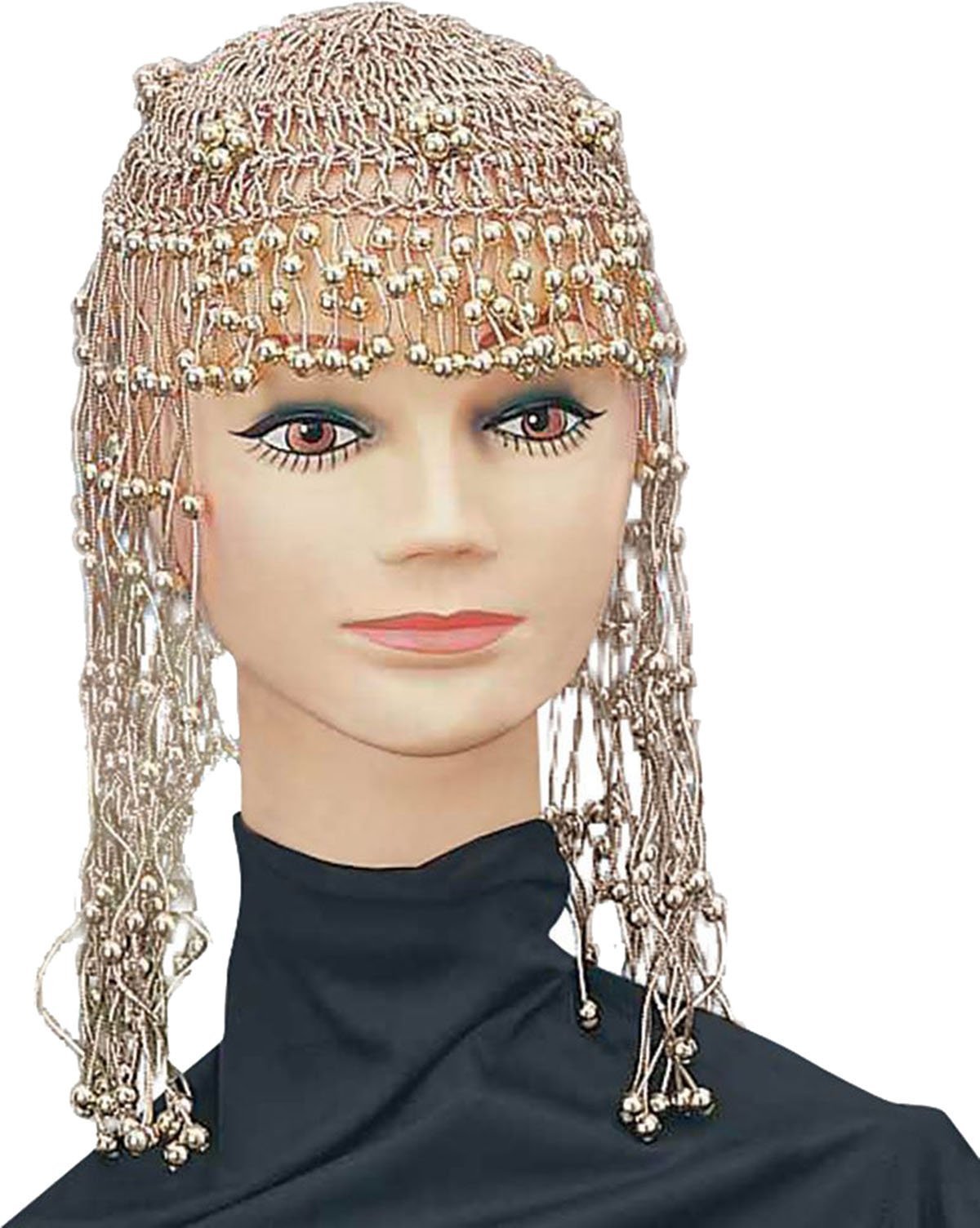 Egyptian Headdress Fancy Christmas Party Cleopatra Fake Gold Beaded Headpiece Uk