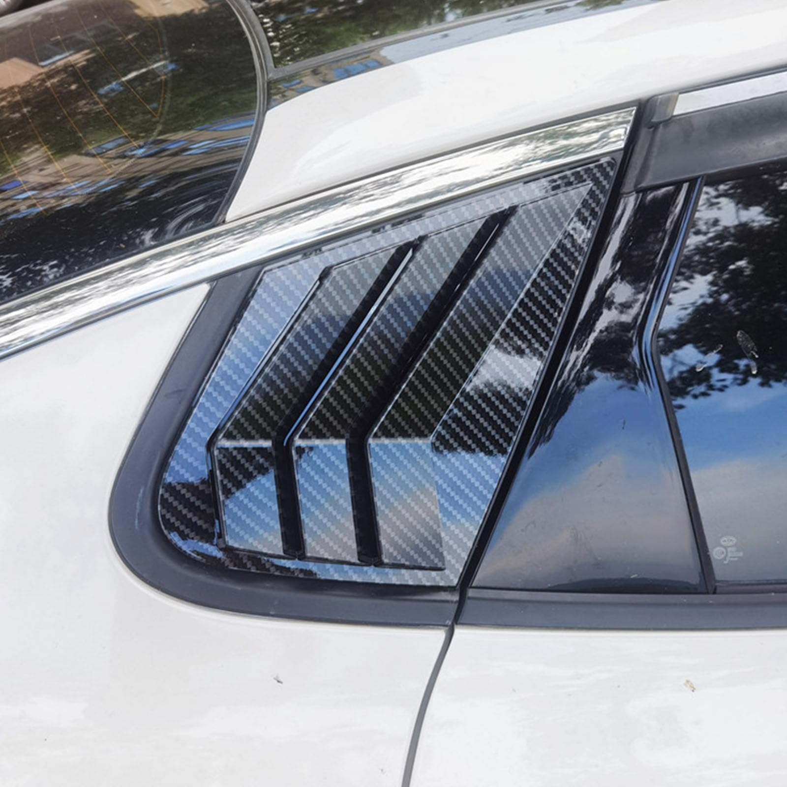 2 sztuki do KIA K5 2016-2019 Tylne okiennice samochodowe żaluzje boczne, osłony, wykończenia, akcesoria zewnętrzne ABS, B Carbon Fiber Look