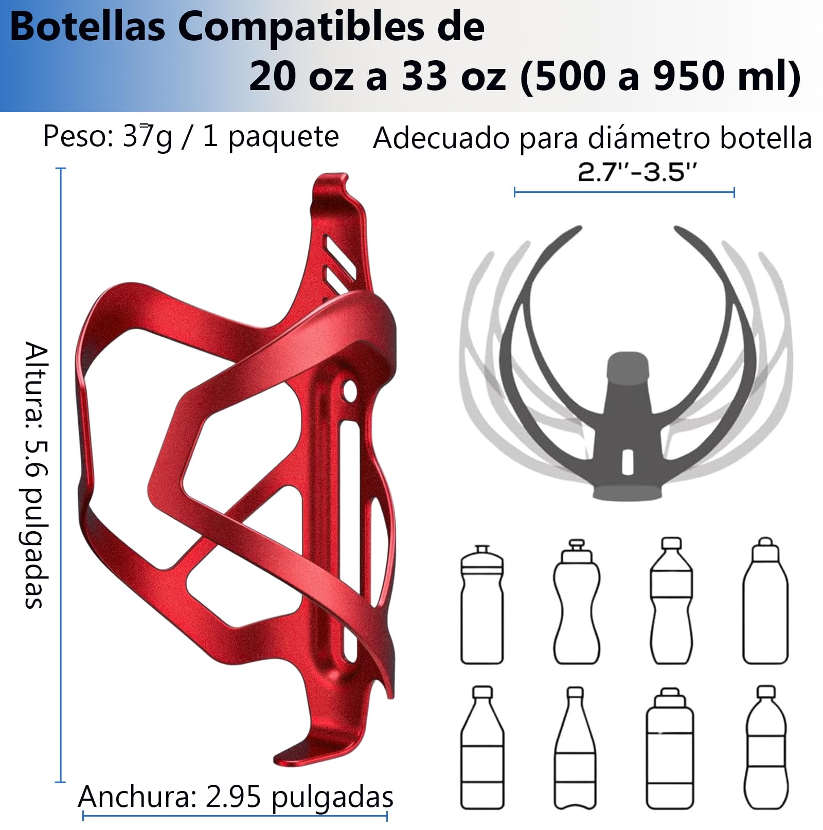 Fahrradflaschenhalter, Wasserflaschenhalter, MTB-Aluminium, Flaschenhalter, ultraleicht, Fahrradflaschenhalter für Straßen, Berg, Kinder, Kanisterhalter, Schwarz/Rot/Blau/Orange/Violett