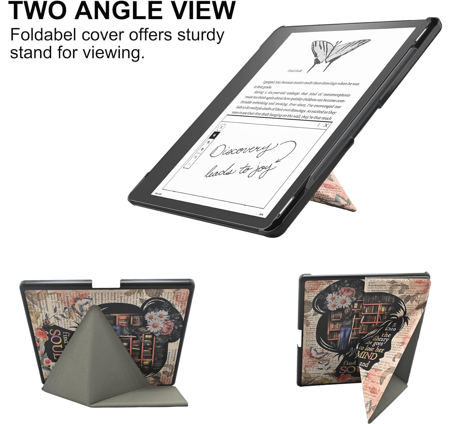 Custodia sottile per Kindle Scribe (rilasciato 2024/2022), regalo per gli amanti dei libri, custodia leggera in pelle PU di alta qualità, con funzione sleep/wake automatica, per Amazon Kindle Scribe