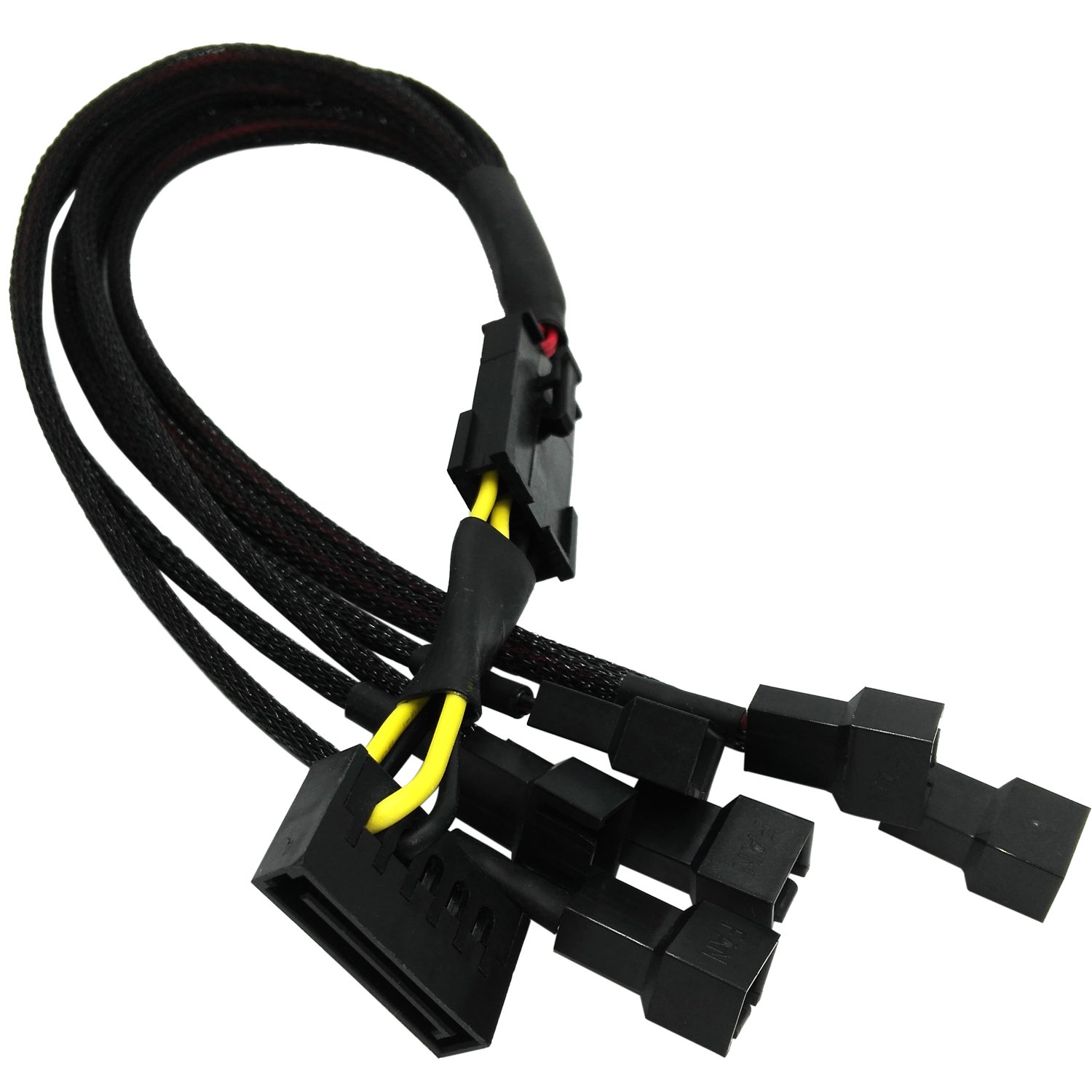 COMeap SATA to 6x 3 Pin Male Computer Case Fan Power Connector Splitter