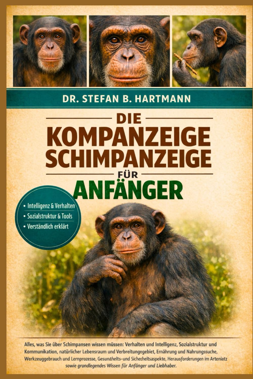 DIE KOMPANZEIGE SCHIMPANZEIGE FÜR ANFÄNGER: Alles, was Sie über Schimpansen wissen müssen: Verhalten und Intelligenz, Sozialstruktur und ... Wissen für Anfänger und Liebhaber.