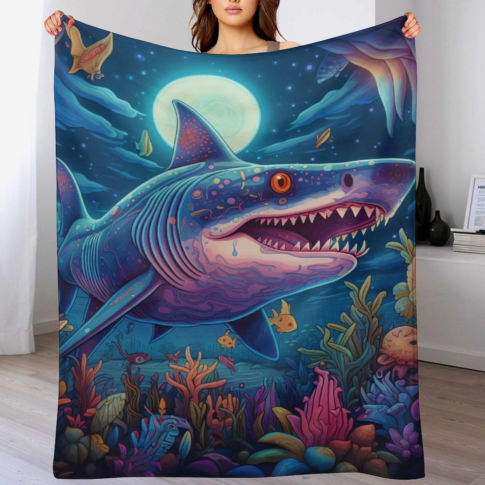 Couverture requin flanelle douce : le cadeau idéal pour bébé et enfants