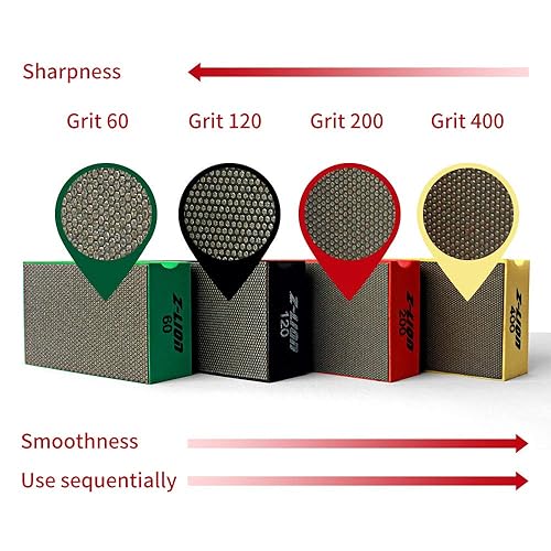 Miniatura 4 de Almohadillas de pulido a mano de diamante Grit 200 para granito mármol hormigón bloque de lijado de vidrio