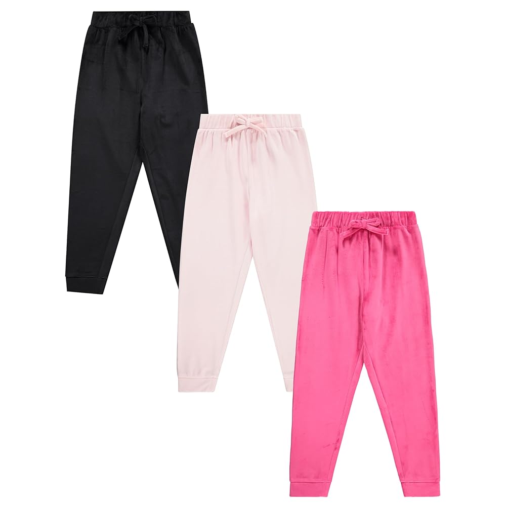 Amazon.com: BTween Girls 3 Pack Velour Joggers: Clothing
