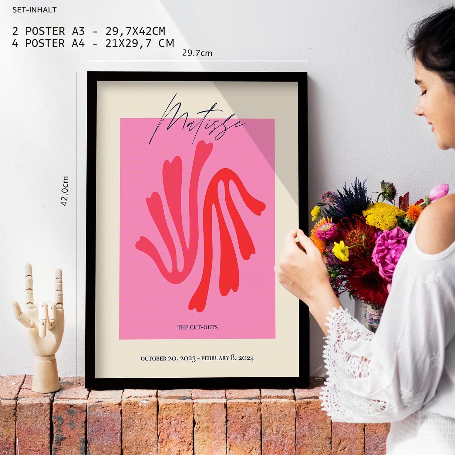 Nacnic Set von 6 Poster Matisse. Sammlung von Platten mit ästhetischer Collage für Innendekoration. Größen A3 und A4. Rahmenlos