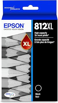 Amazon.com: EPSON Cartucho negro de alta capacidad T812 DURABrite Ultra Ink  (T812XL120-S) para determinadas impresoras Epson WorkForce Pro : Todo lo  demás