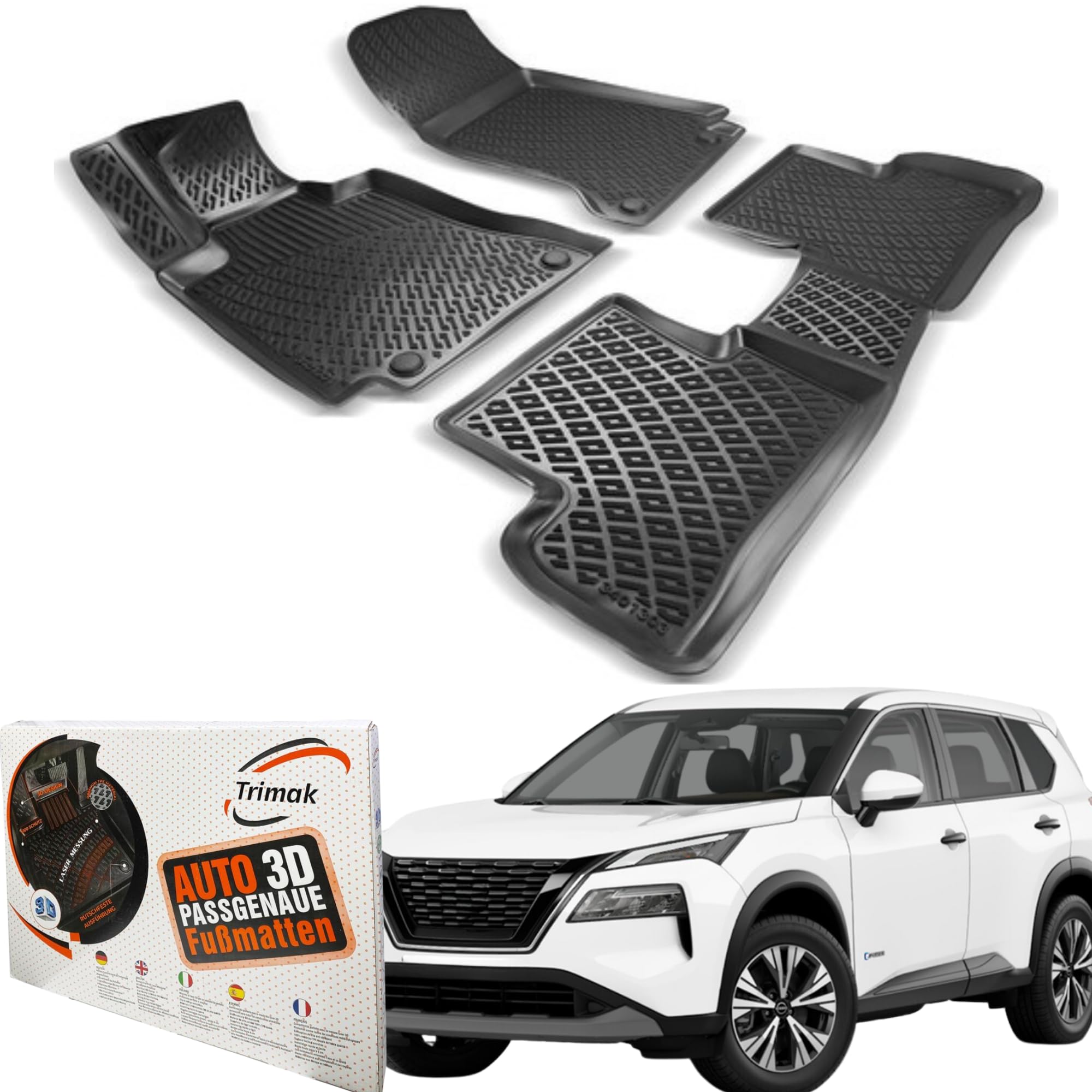 Alfombrillas 3D Trimak Para Tesla Model X 2015-2024 - Juego Completo En TPE Reciclable