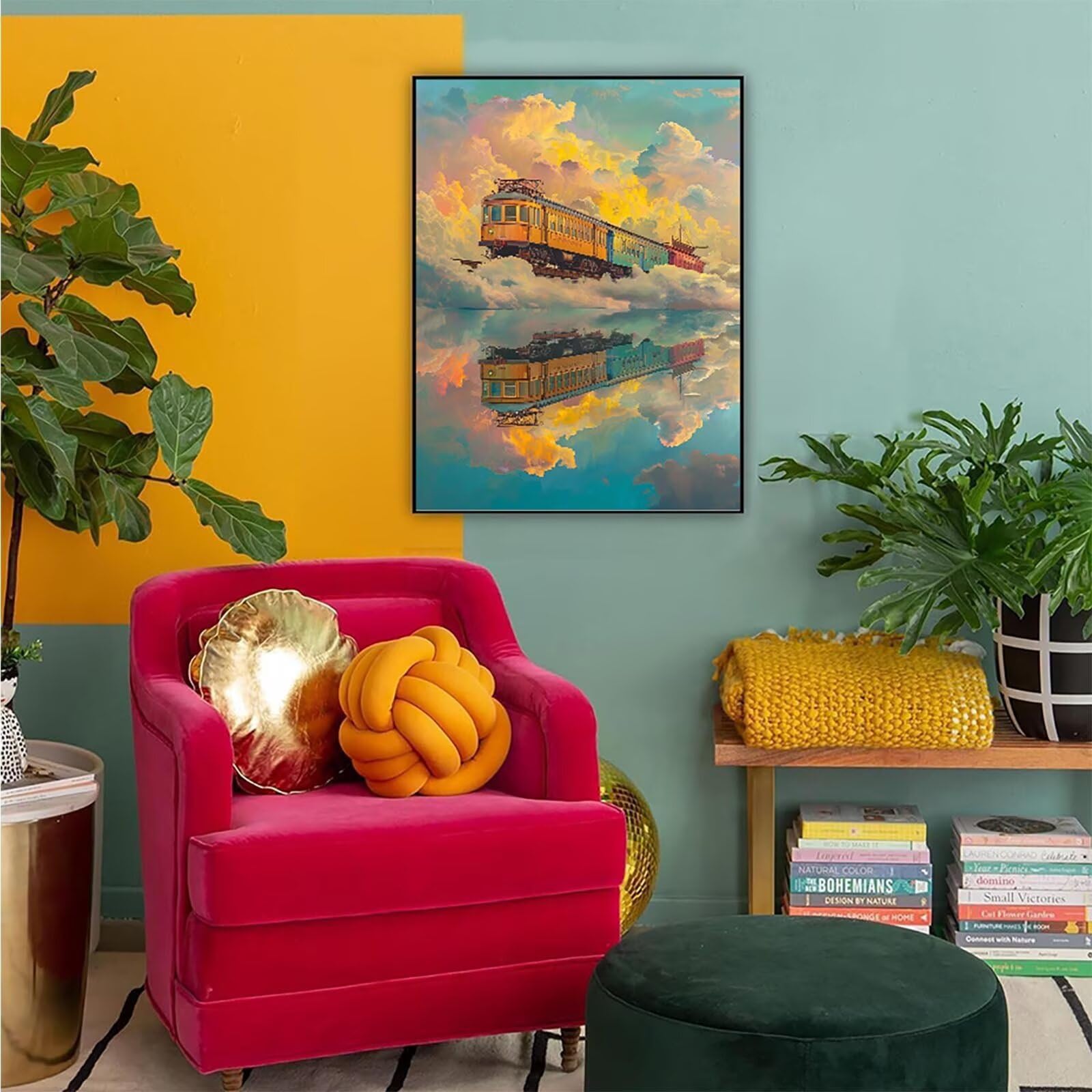 Diamond Painting Piovere, Diamond Painting Erwachsene Tram Bastelset, DIY Diamant Malerei Runder Vollbohrer Diamanten Kinder Malerei Stickerei Kreuzstich Dekoration, Geschenk 90 x 120 cm PJY9 I-K