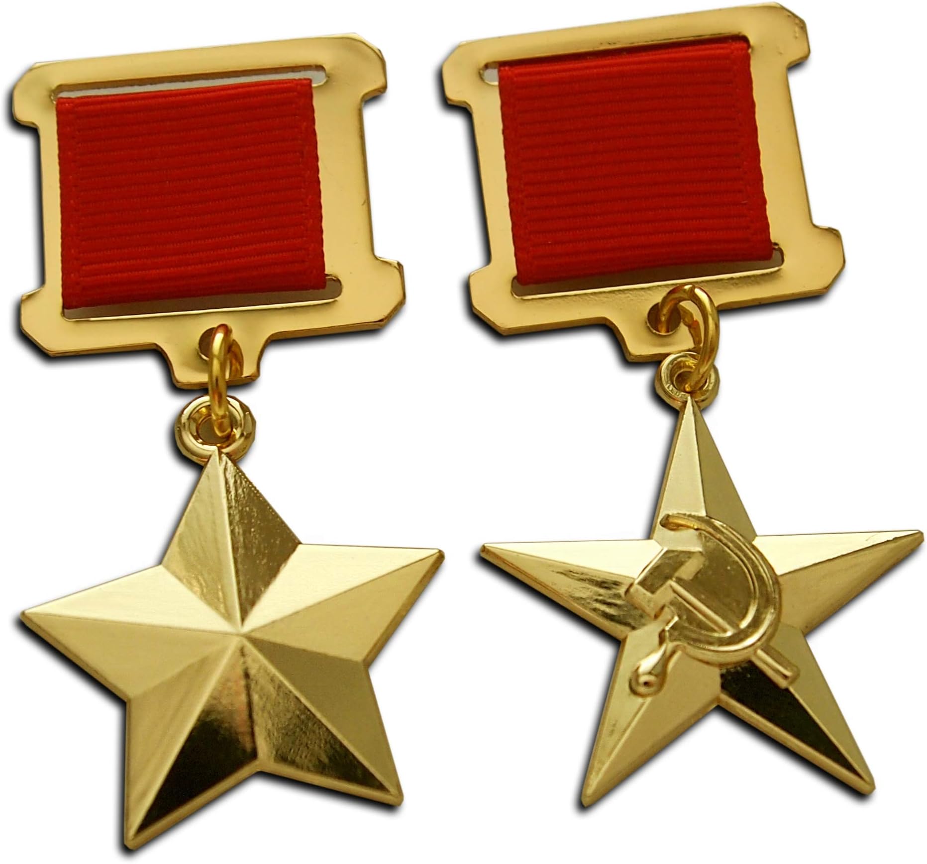 Hero of The Soviet Union + Hero of The Socialist Labour Gold Star Highest Soviet Medal Award for Heroic Deeds Reproduction Commemorative World War 2