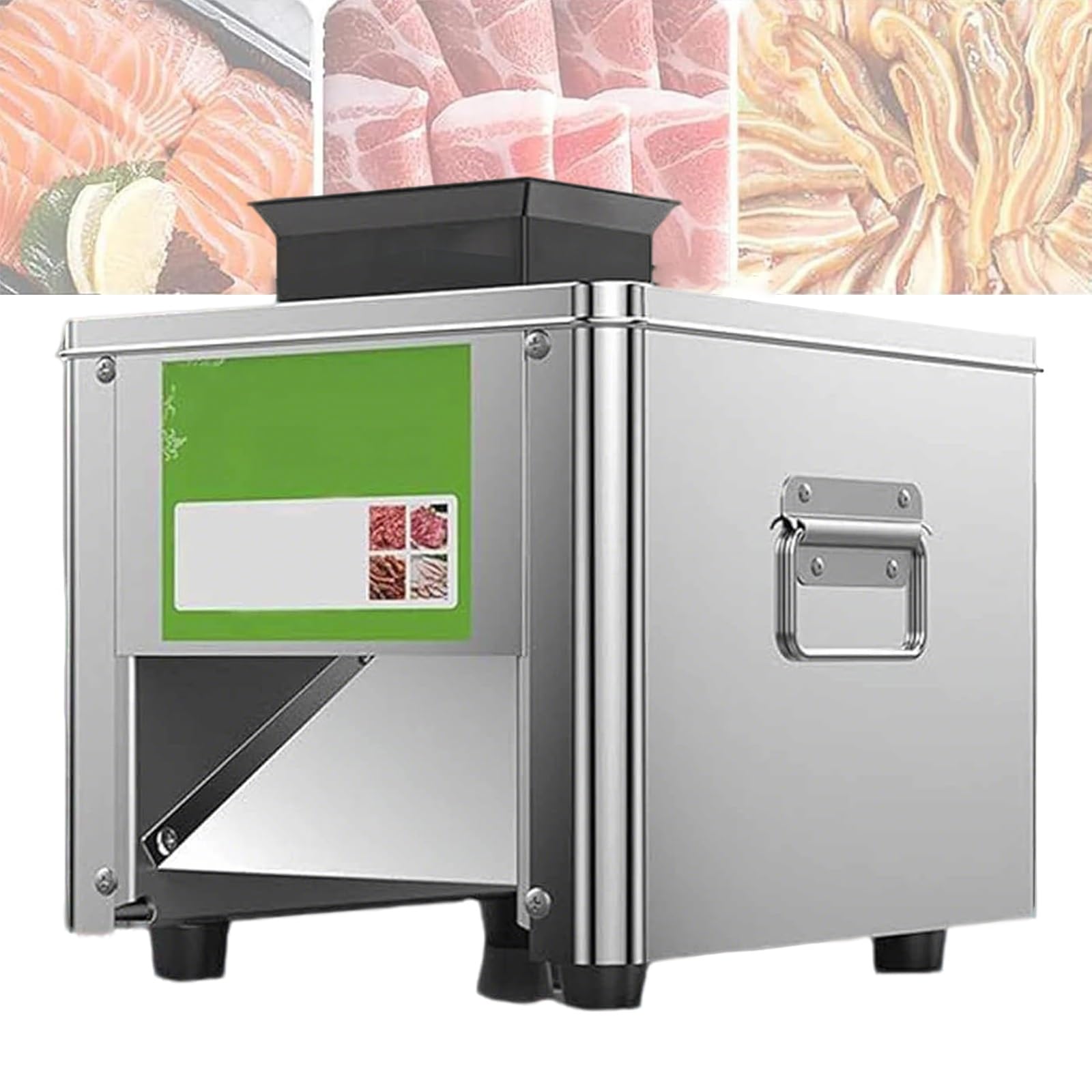Cortadora De Fiambre Eléctrica Comercial 850W - 310r/min, Cuchilla Inoxidable, 150kg/h De Producción, Corta Lonchas Finas, Tiras O Tacos De Carne Y Verduras Para Hostelería(2.5mm)