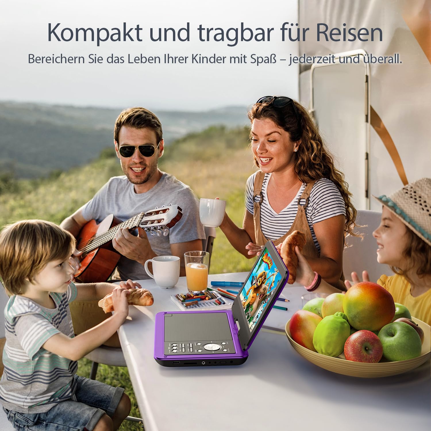 Yoton 12,5" Tragbarer DVD-Player Mit 10,5" HD-Schwenkbildschirm Für Das Auto, Mit Autoladegerät, Memory-Playback-Funktion, Unterstützt 4-6 Stunden Wiedergabe [Blu-ray Nicht Unterstützt]