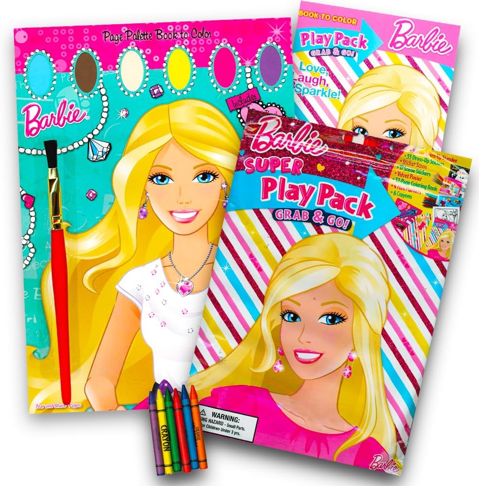 Barbie Classic Paint with Water Book Set with Paint Brush