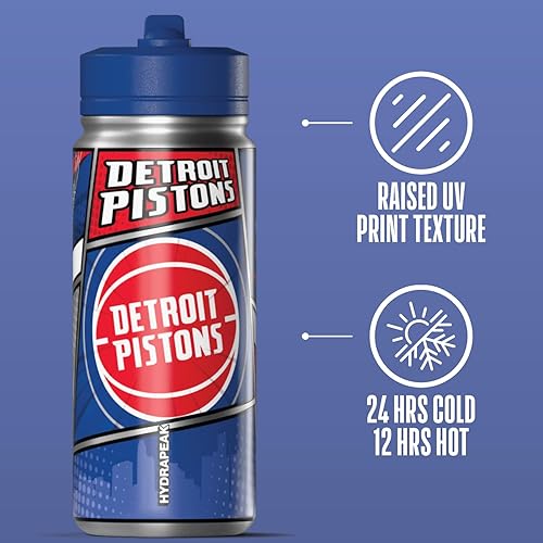 Miniatura 97 de Hydrapeak x NBA Los Angeles Lakers Botella de agua de 591 ml de acero inoxidable, botella deportiva con doble pared aislada con licencia oficial,