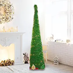 Árvore de Natal Retrátil Pop-Up 1,80 m – Monta Fácil e Dobrável, Folhagem Artificial em PVC, Base Estável – Ideal para Sala, Escritório e Decoração Natalina (Verde Escuro)