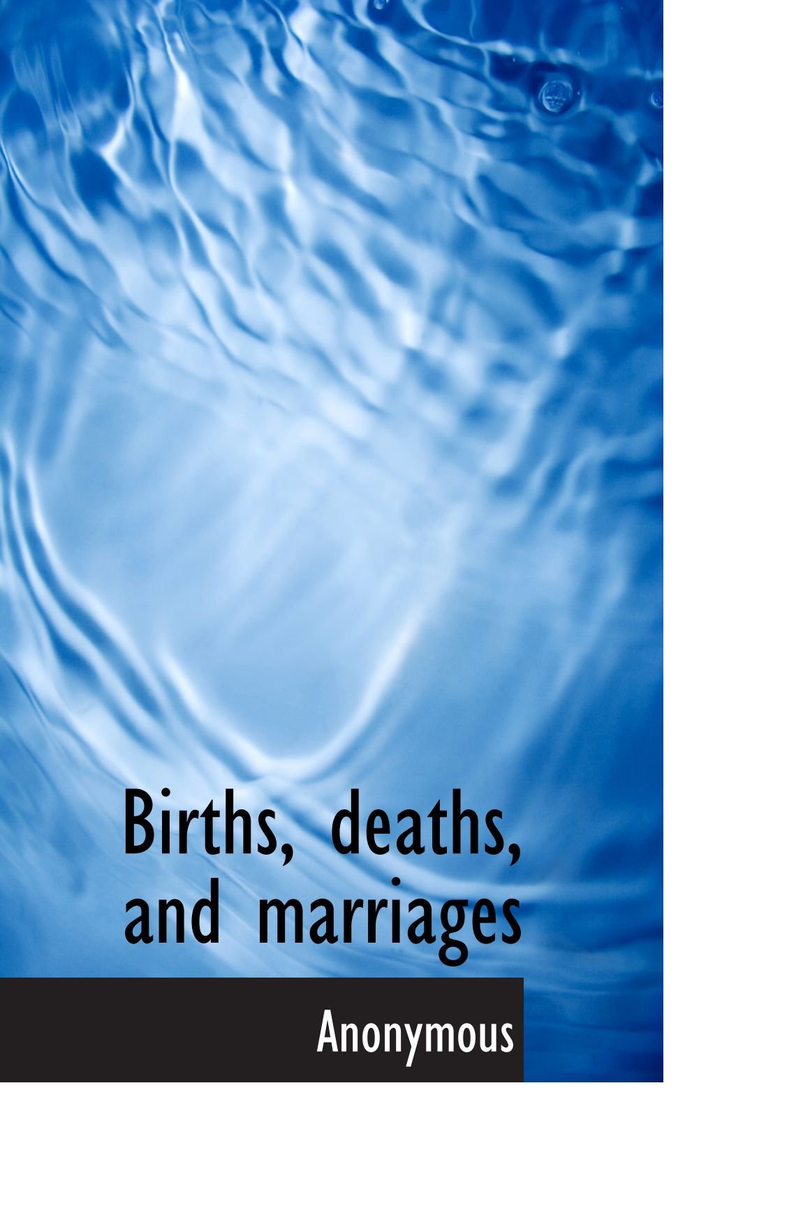 Births, deaths, and marriages
