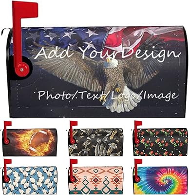 Personalize Magnetic Post Box Cover Wraps-Cover Add Your Customized Photo Picture Text ï¼ŒDesign for Home Garden Yard Outdoor Standard Size 21x18 in