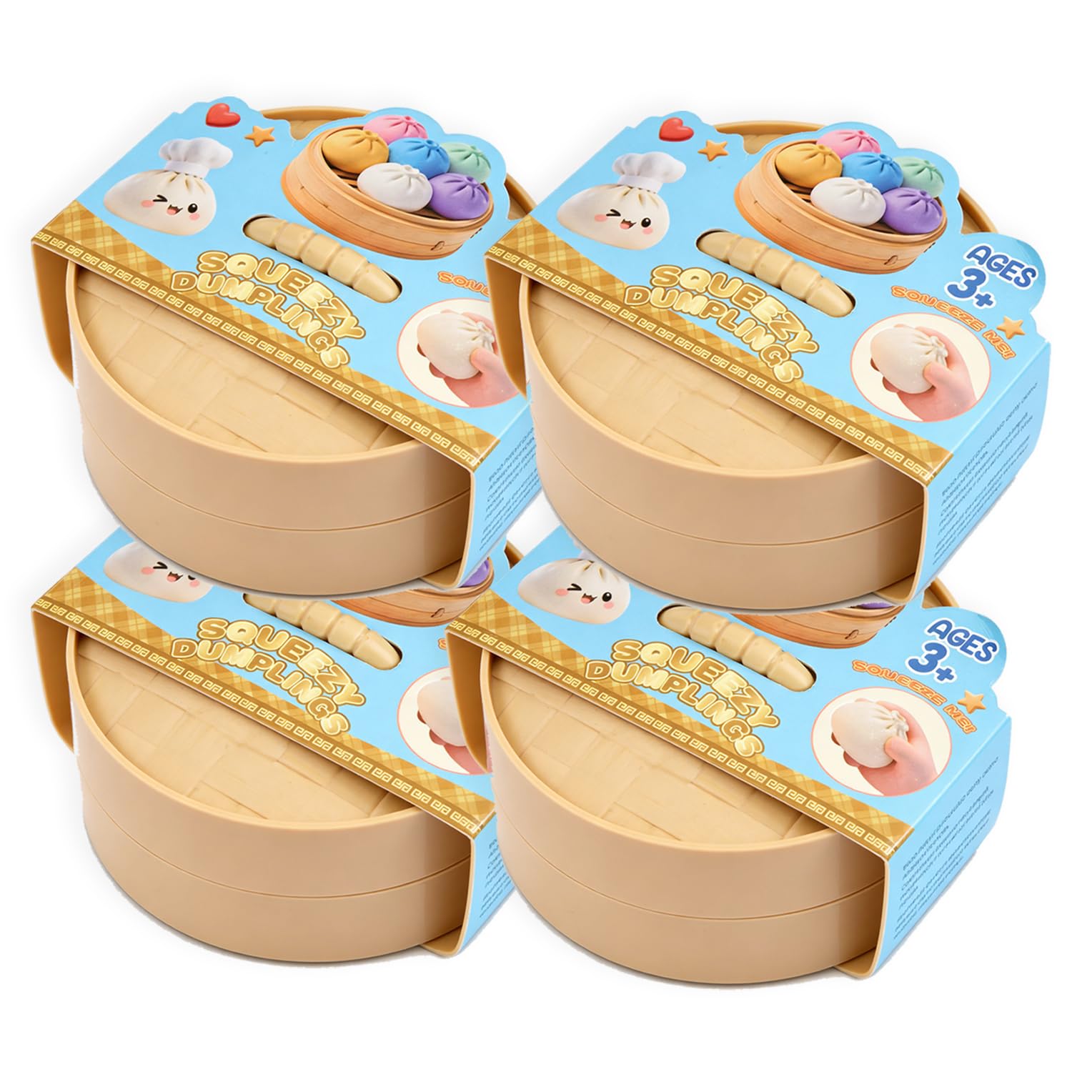 Random Dumpling Squishy Mystery Box Dumpling Squishy, 10+1 Colors Dumplings Squishy Toy, More Surprises (Random-4pcs) — image 1
