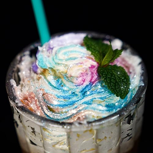 Vista 52 de NiHealth - Polvo comestible con purpurina brillante, polvo metálico, decoración de alimentos, espolvorear polvo brillante para bebidas, vino