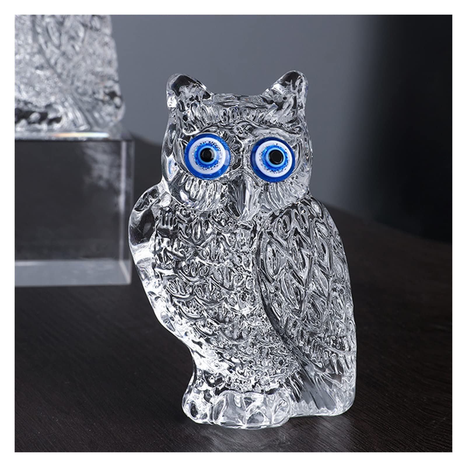 DUKULGufo di Cristallo Naturale figurina ornamento di vetro decorazione casa decorazioni per animali san Valentino accessori per decorazioni Regalo per la Mamma (Color : 5CM)