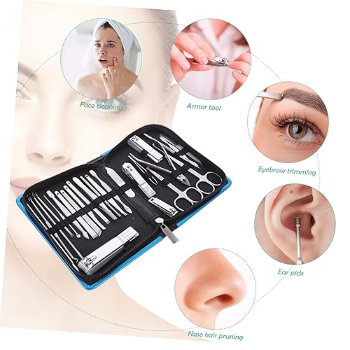 Miniatura 5 de Juego de manicura de 26 piezas, cortaúñas grandes, kit de cortaúñas para uñas de los pies, kit de manicura profesional