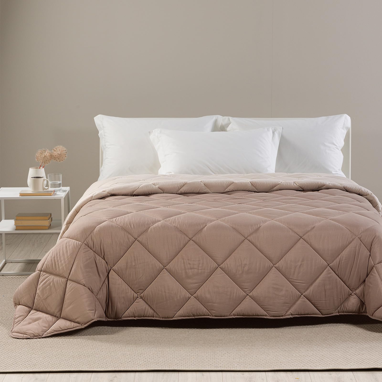 Caleffi - Trapunta Invernale Matrimoniale 260x265 in Microfibra, Piumone Matrimoniale Invernale Morbido Avvolgente, Piumino Imbottito Resistente Lavabile, Coperta Trapuntata Anallergica Made in Italy
