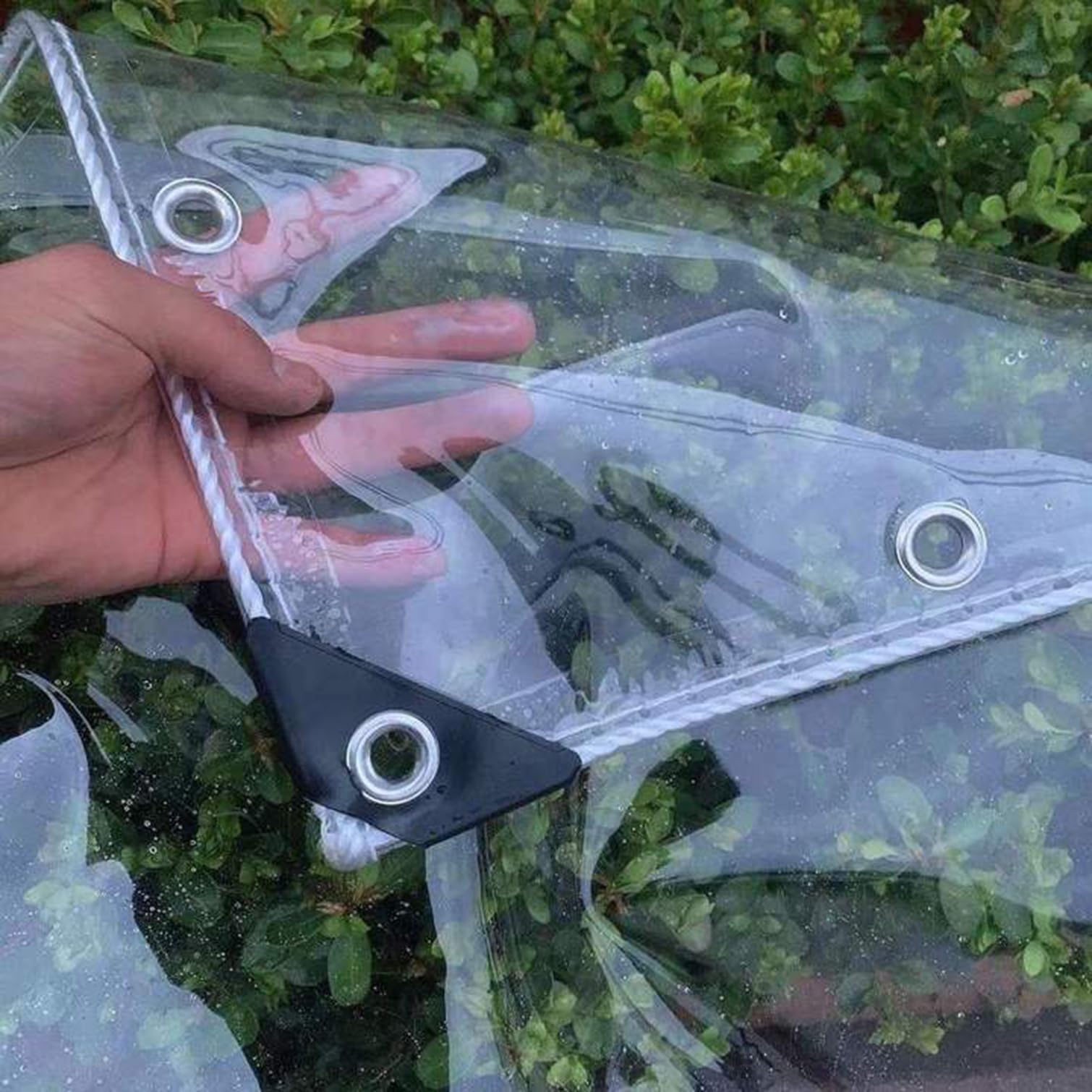 tow000ack Transparent Tarpaulin,0.35mm Thick Heavy Duty Clear PVC Vinyl Tarps Cover,Water Proof Dustproof Anti-Tear,for Outdoor Garden Gazebo Balcony Rain Curtain,Custom (2.8m x 3.2m(9.2ft x 10.5ft))