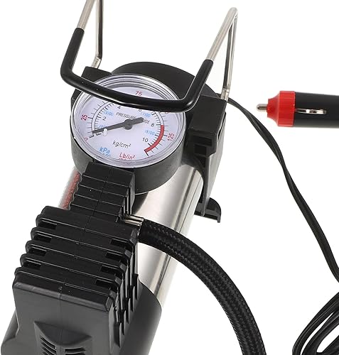 Miniatura 8 de Vaguelly Compresor de aire portátil para automóvil, bomba infladora de neumáticos de un solo cilindro con parada de presión automática para coches,