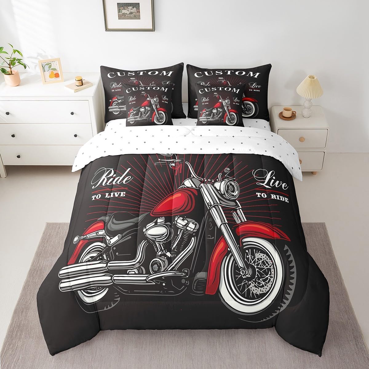 Feelyou Pink Gray Black Abstract Comforter Set Twin Size 7 Pieces Geometric Art Bedding Set Rectangle Room Decorative Sheet Bed Set Includes Comforter, Sheet Set, Pillowcases & Pillow Covers