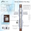 Godrej Mortise Lock | Handle Lock Set for Main & Internal Doors | NEH 19 Home Décor Handle | Satin Steel Finish | 9 Inch Lockbody | 70mm 1CK Cylinder Knob from Inside Key Outside | 3 Keys gallery image