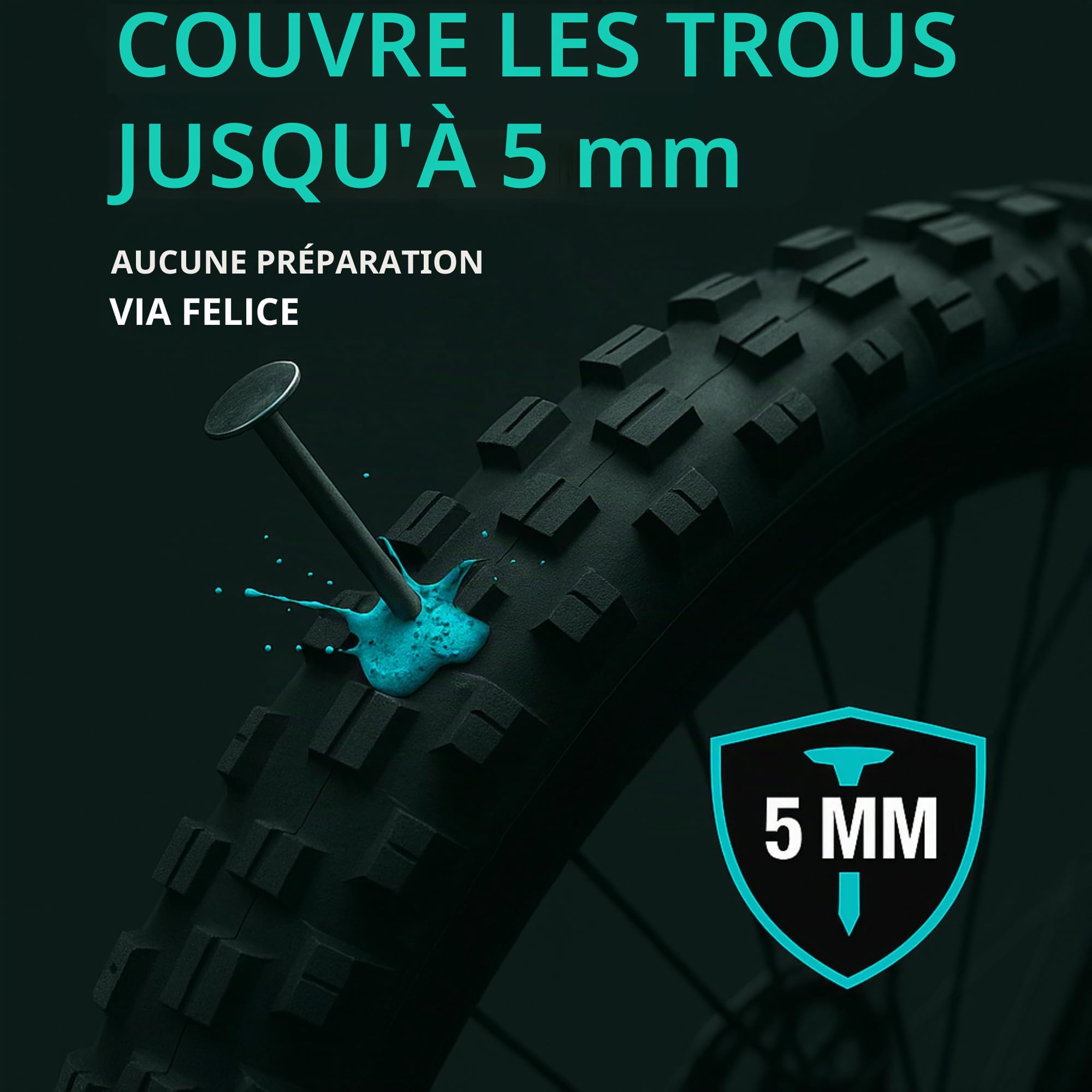 Kit Conversion Tubeless Complet – Liquide Préventif 800 ML, Valves, Fond de Jante et Seringue – pour VTT, Gravel et Vélo Électrique – Colmate Jusqu’à 6 mm
