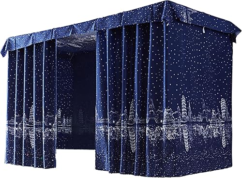 Cortinas opacas para dormitorio individual y individual, litera, a prueba de polvo, para debajo de la cama, cortinas de privacidad, 2 paneles + 1