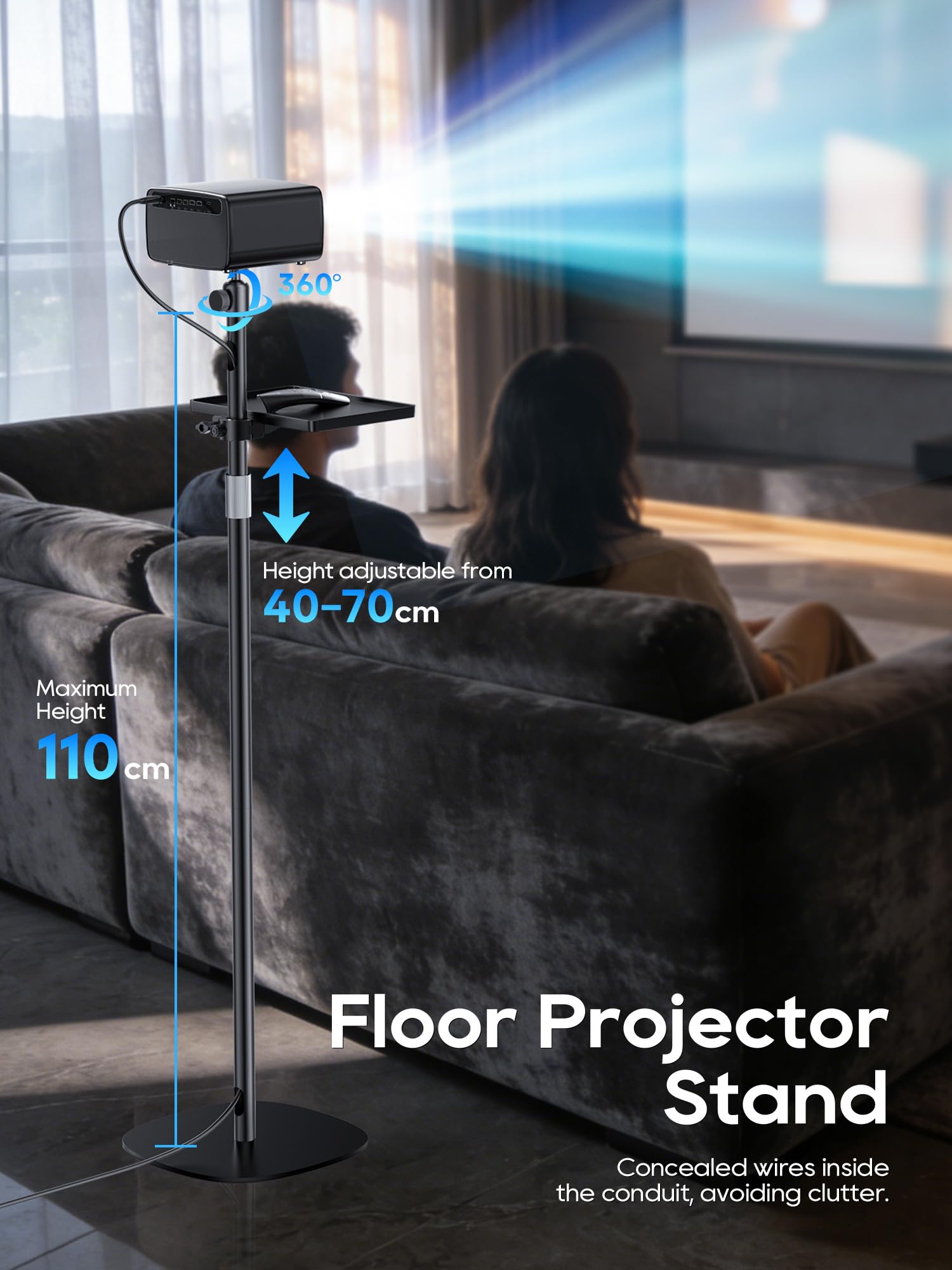 Soportes para proyectores (Negro, Floor-Mounted)
