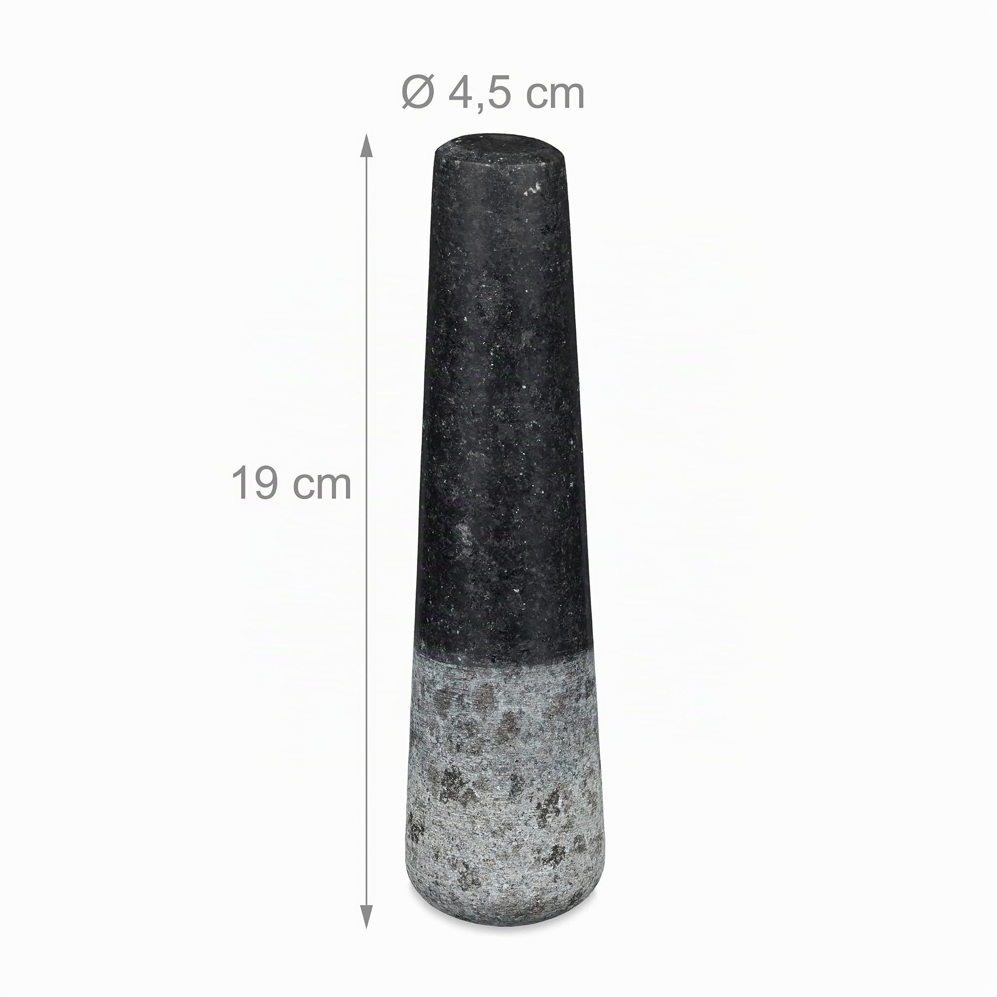 Relaxdays Mortier en granit avec pilon, robuste, pour épices, herbes, mortier en pierre polie, 5,6 kg, cm, 1l, noir