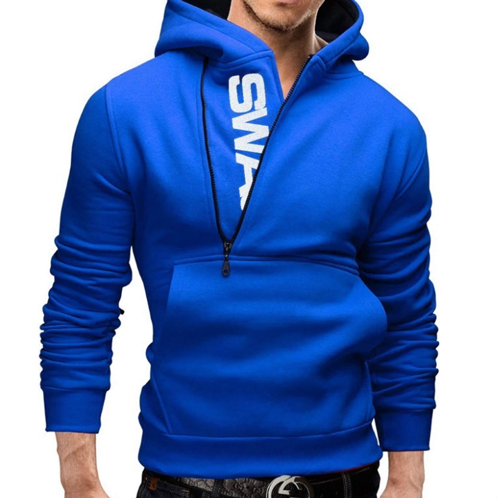 Sweat cachemire homme bleu ciel 4XL, l'enveloppe de douceur chaleureuse